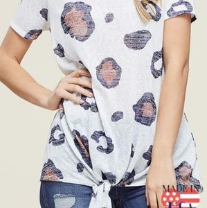 NWOT Animal print short sleeve top